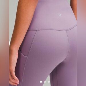 LULU LEMON LEGGINGS. PURPLE ASH. SIZE 10. PRE OWNED. NO TAGS.